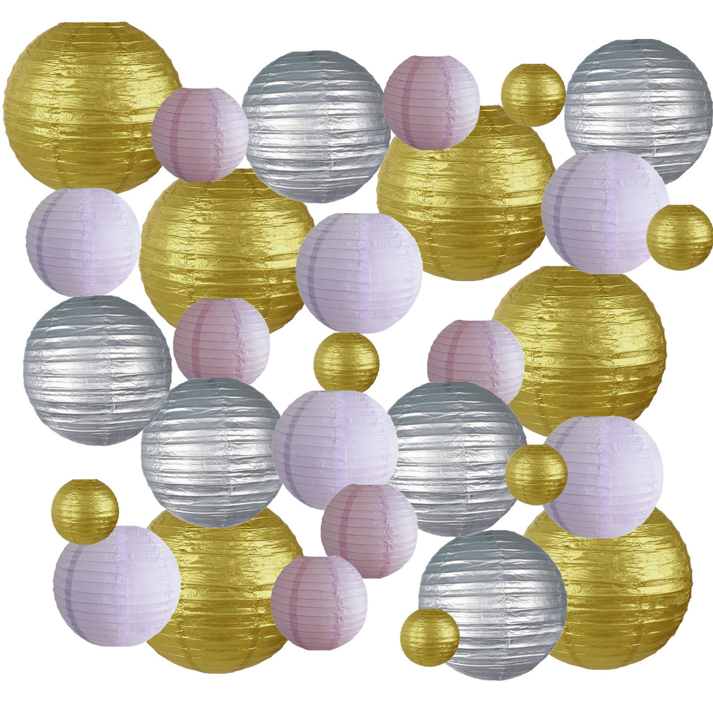 Picture of Spring, Summer, Autumn and Winter Colorfulful Paper Lanterns Round Foldableable Paper Art Combination Set Hanging Lanterns