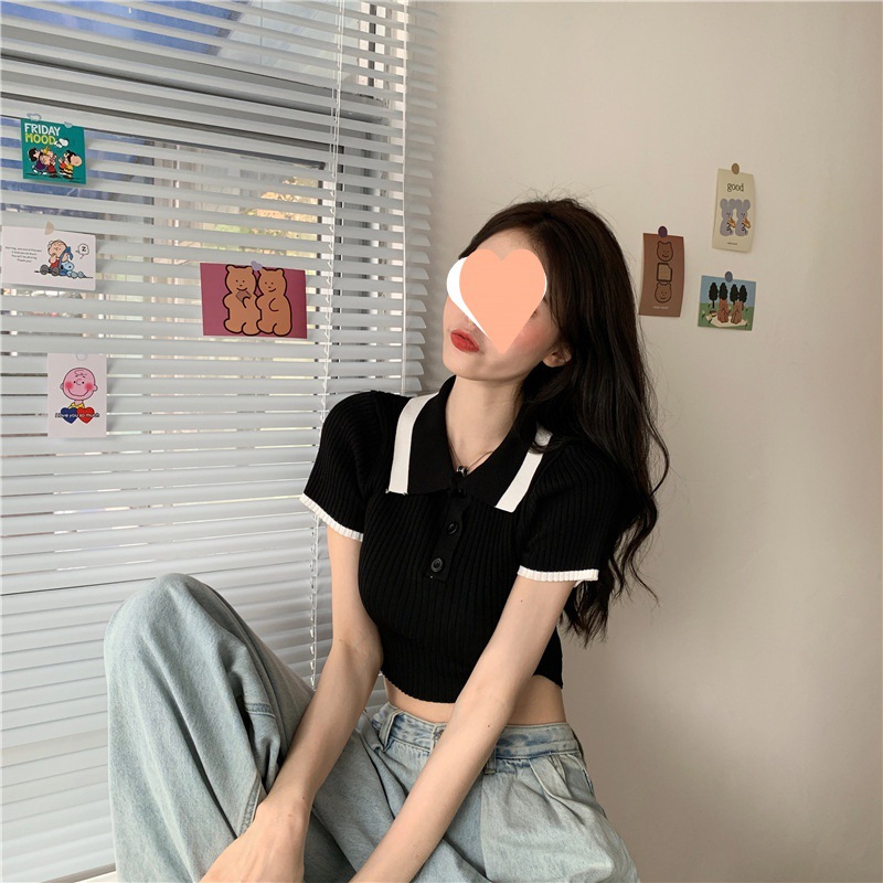 Picture of Base Shirt 2023 Summer New Tight Short Knitted Top Women's Summer Slim-fit Summer Short-sleeved Sweater