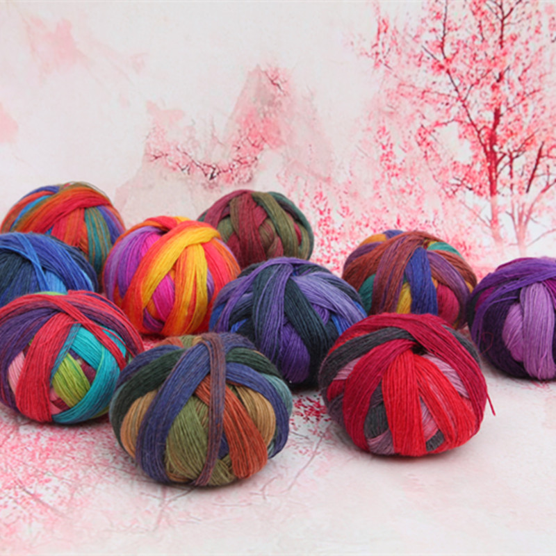 Wool wholesale a generation of wool rainbow segment dyed Lady shawl wool 580 meters segment dyed