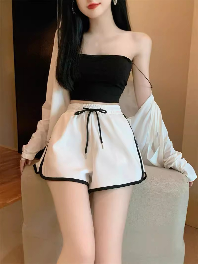 Korean Style Solid Color Pocketless Sports Trendy Brand Shorts Ins Lazy Style Running Casual Pants Women Trendy Three-Point New 1