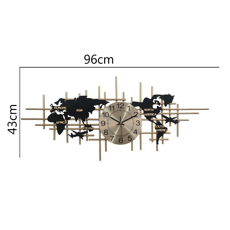 Picture of Wrought Iron Hour Hand Stereo Nordic Home Living Room Art Wall Clock Modern Simple Personality Wall Clock Hanging Watch Mute