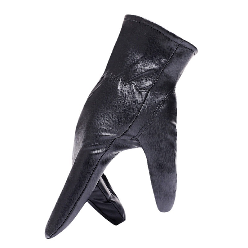 Picture of Winter men's touch screen PU leather gloves thickened warm casual gloves outdoor cold-proof cycling new gloves
