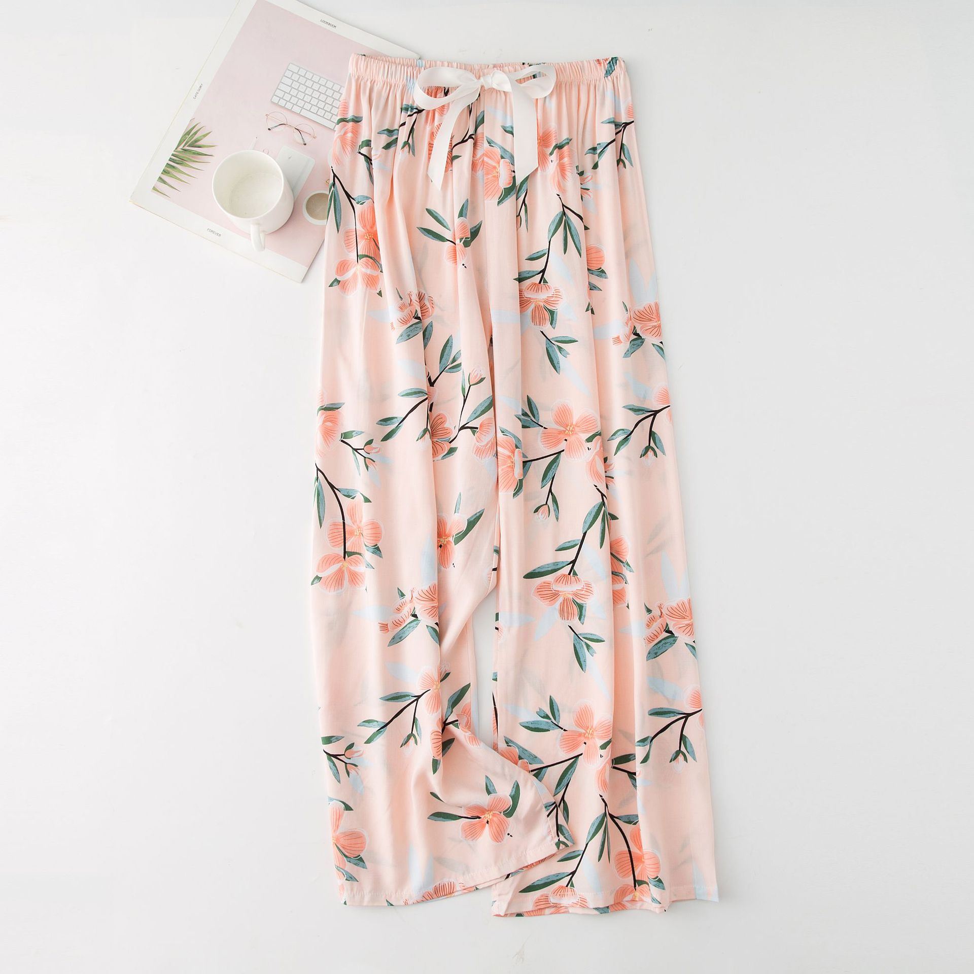 Picture of Cotton Silk Pajama Pants Women's Summer New Large Size Loose Pants Pregnant Women Can Wear Ram Cotton Thin Pants