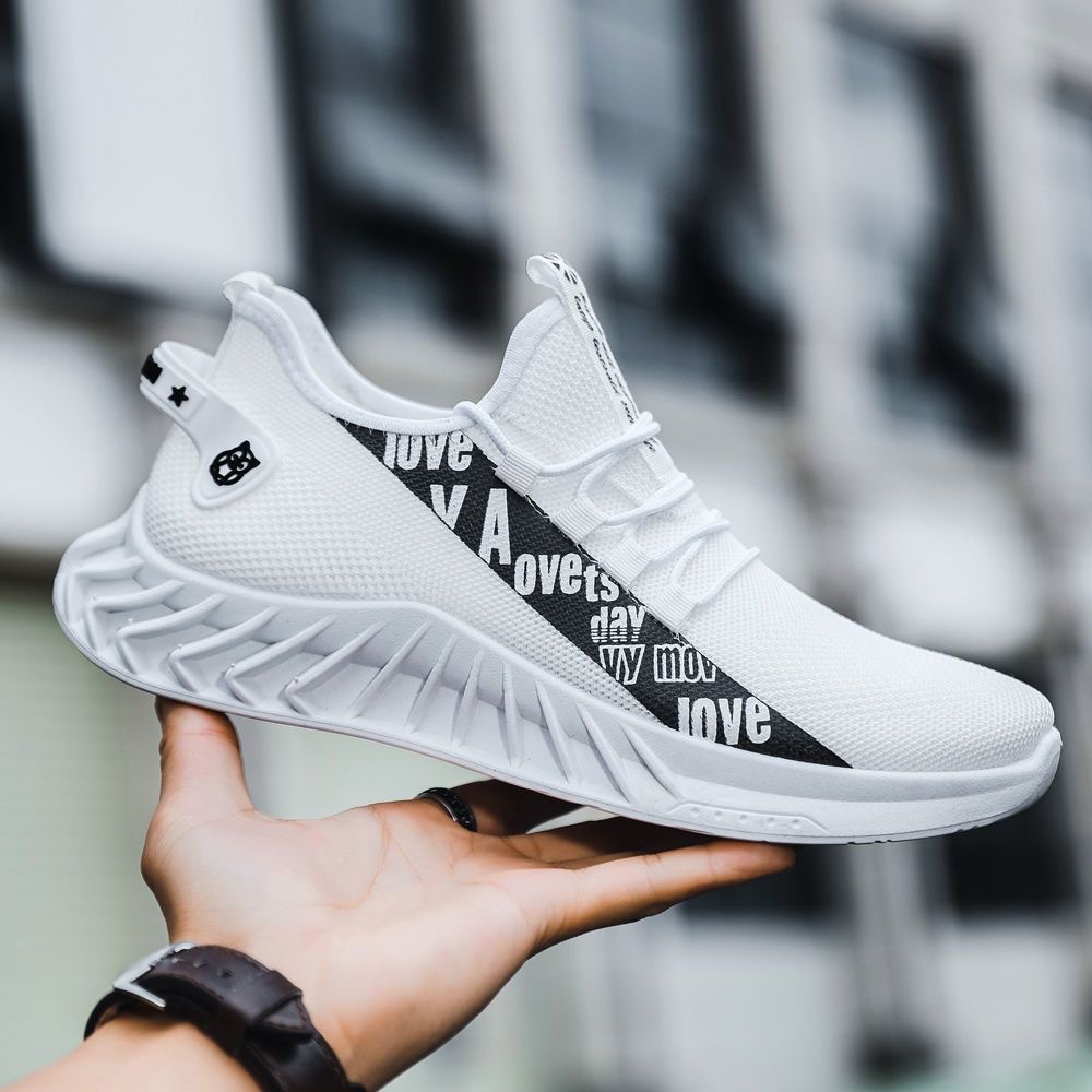 Canvas men's shoes Autumn 2023 new breathable flying woven casual white shoes men's youth versatile sports Board Shoes