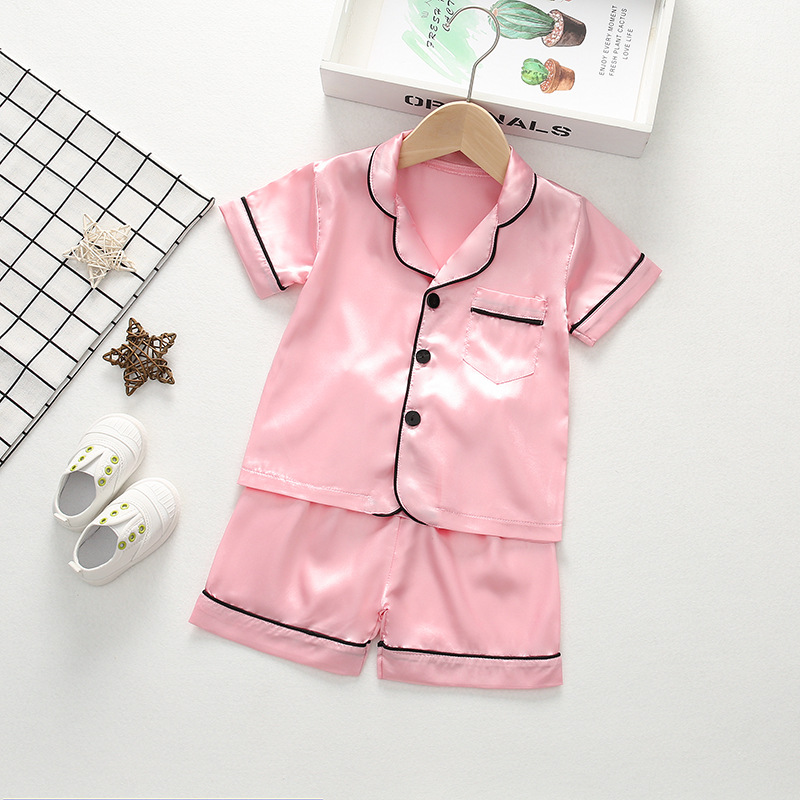Picture of Foreign Trade Girls' Home Clothes suit Summer New Cute Baby Soft and Comfortable Breathable One-Bar Short-Sleeved suit