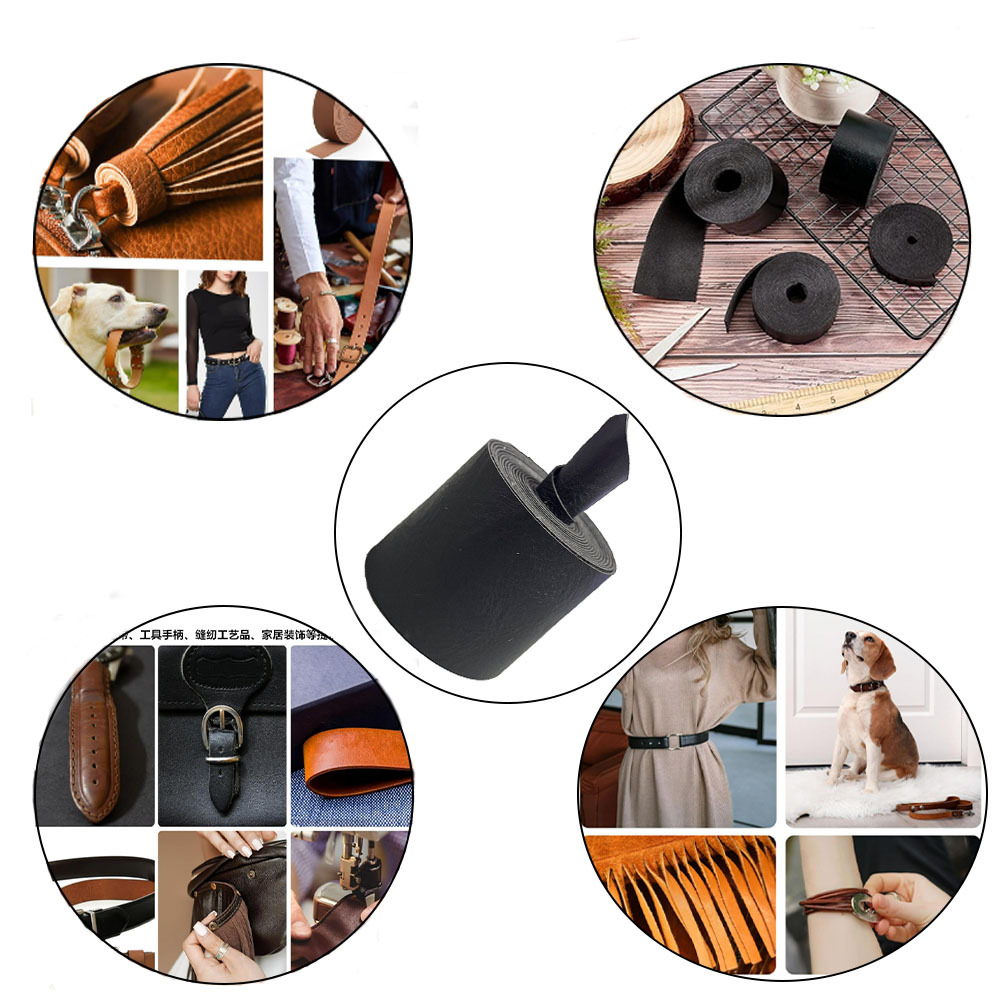 Grain leather belt leather material wear-resistant pet collar belt key chain DIY cross-border project explosions