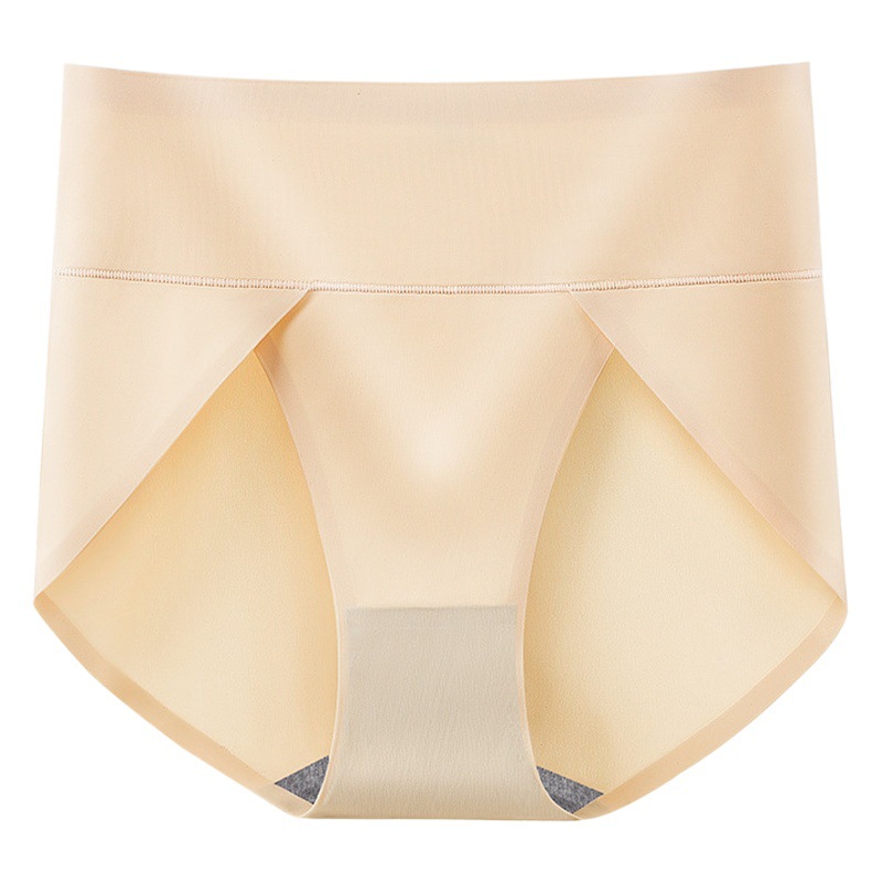 Panties Women's New Ice Silk Panties Seamless High Waist Abdominal Hip-lifting Large Size Summer Women's Sports Briefs