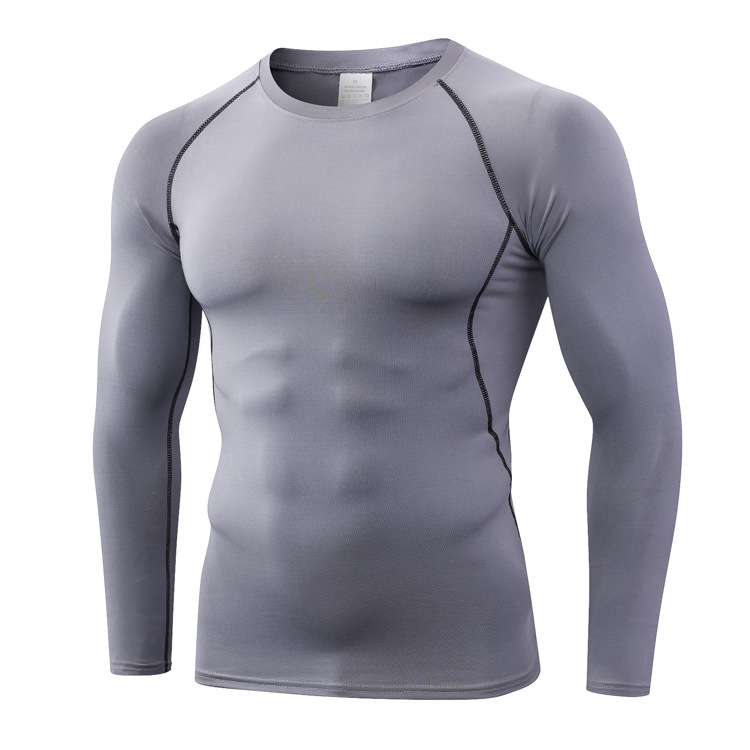 Picture of Men's Hot Selling Quick-Dry Sports Fitness Compression Long Sleeve Round Neck Breathable Men's Tight T-Shirt Top