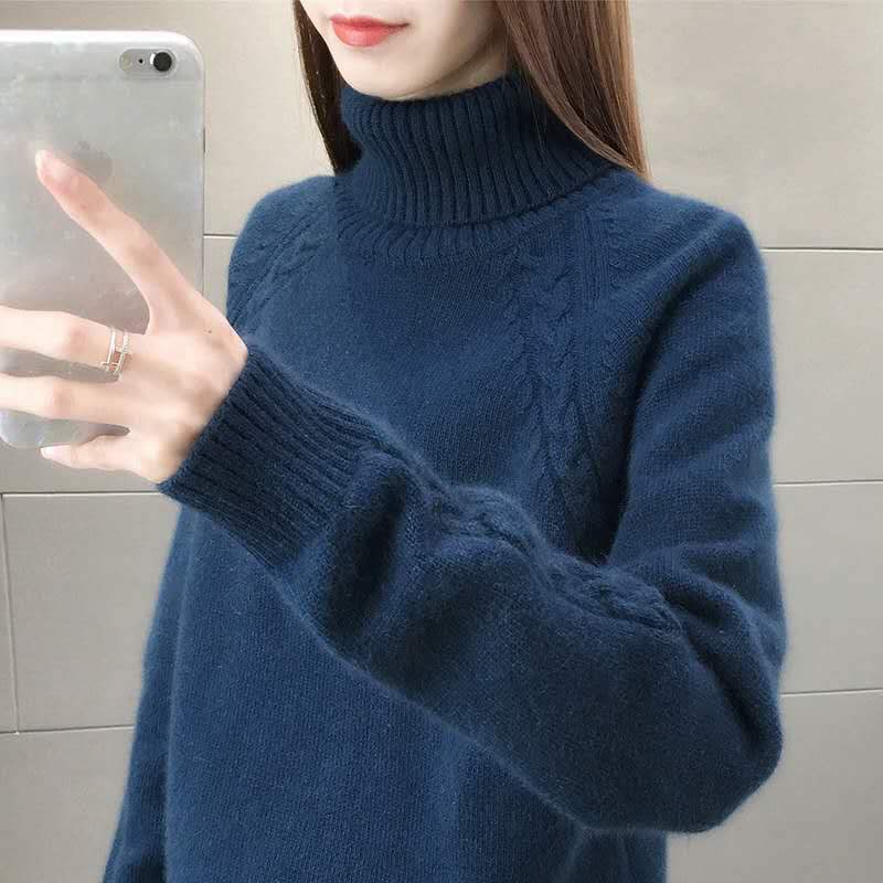 Picture of Lazy Style Turtleneck Women's Sweater Loose Outer Wear 2023 New Autumn and Winter Bottoming Shirt Thickeneded Top