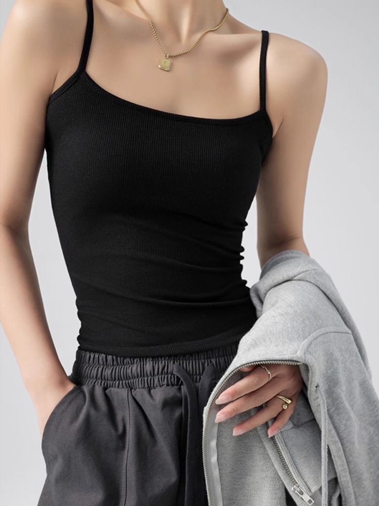 Picture of Women's Summer Thin White Outer Wear Small Vest Large Size Anti-slip Ice Silk Thread Cotton Inner Base Top