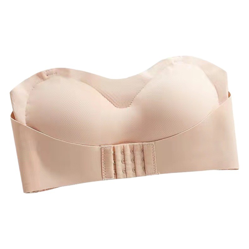 2023 new ice silk strapless tube top underwear women's seamless small chest non-slip thin cover without steel ring anti-sagging