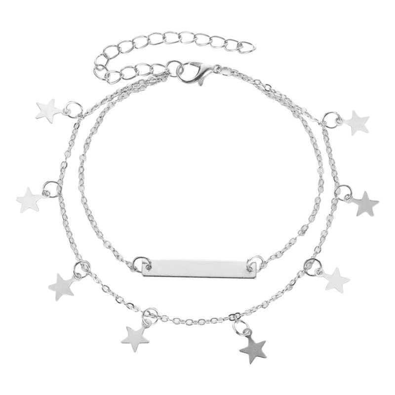 Picture of New foot jewelry trend women's simple European and American beach foot decoration fashion double five-pointed star anklet manufacturers wholesale