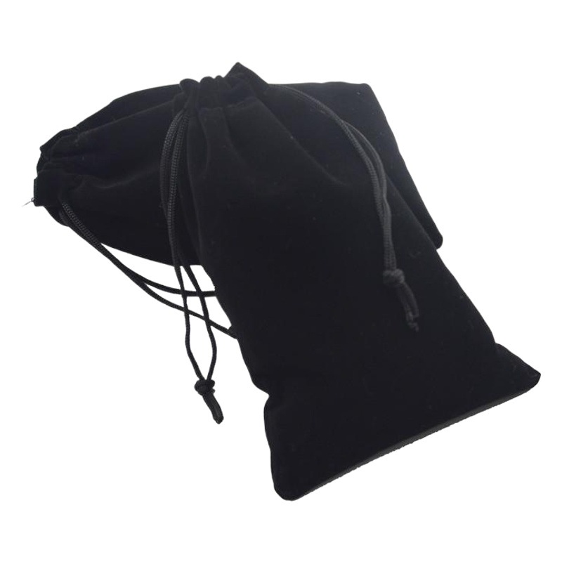 Cross-border Flannel Bundle Pocket Charging Treasure Brooch Cosmetic Storage Bag Thickened Extra Large Flocking Black Flannel Bag