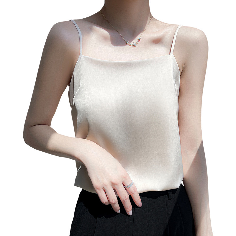 Picture of Camisole women's outer wear western style 2023 new suit inner base acetate satin slimming artificial silk top