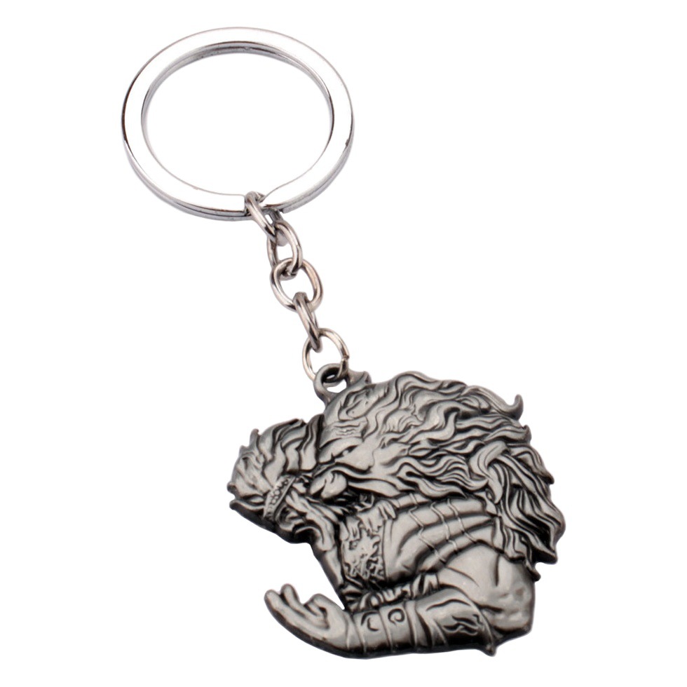 Elden French Ring Surrounding Metal Keychain Pendant Small Lani Character Keychain Retro Talisman Cross-border Wholesale