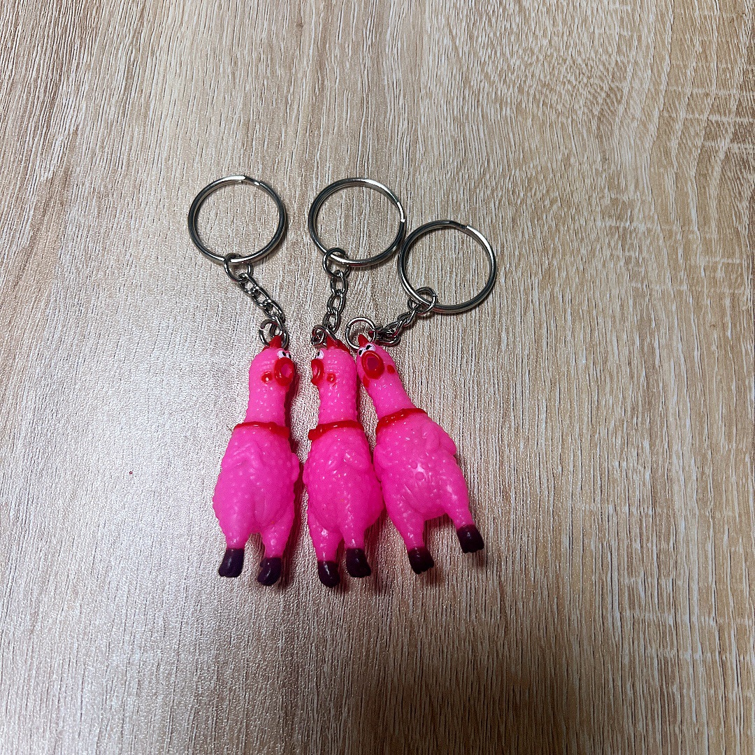 Picture of Mini Vocal Chicken Cuckoo Chicken Crowd Chicken Keychain Mobile Phone Rope Hanging Chicken Doll Couple Bag Pendant