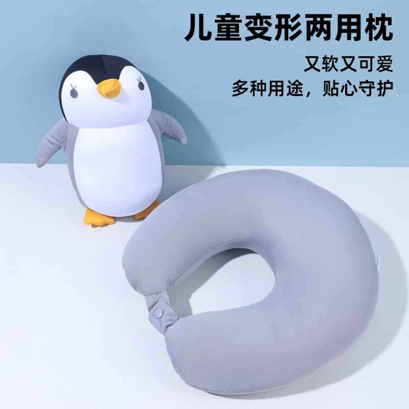 Picture of Penguin U-Shaped Pillow Foam Particle Neck Pillow Cartoon Shape Two-In-One Transformable Pillow Hug Pillow Convertible Neck Pillow