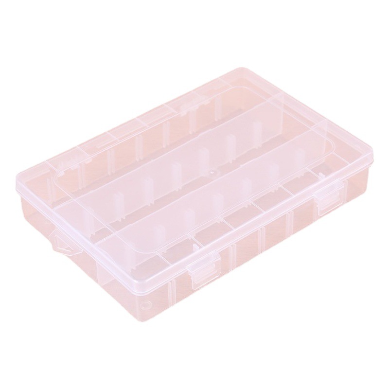24 empty box transparent storage box PP plastic jewelry box classification packaging box fishing gear box small tools parts box