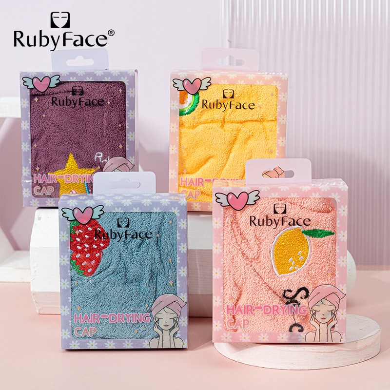 RUBYFACE Spot Dry Hair Cap Multicolor Soft Thickened Coral Fleece Very Fine Fiber Super Absorbent Quick-drying Shower Cap