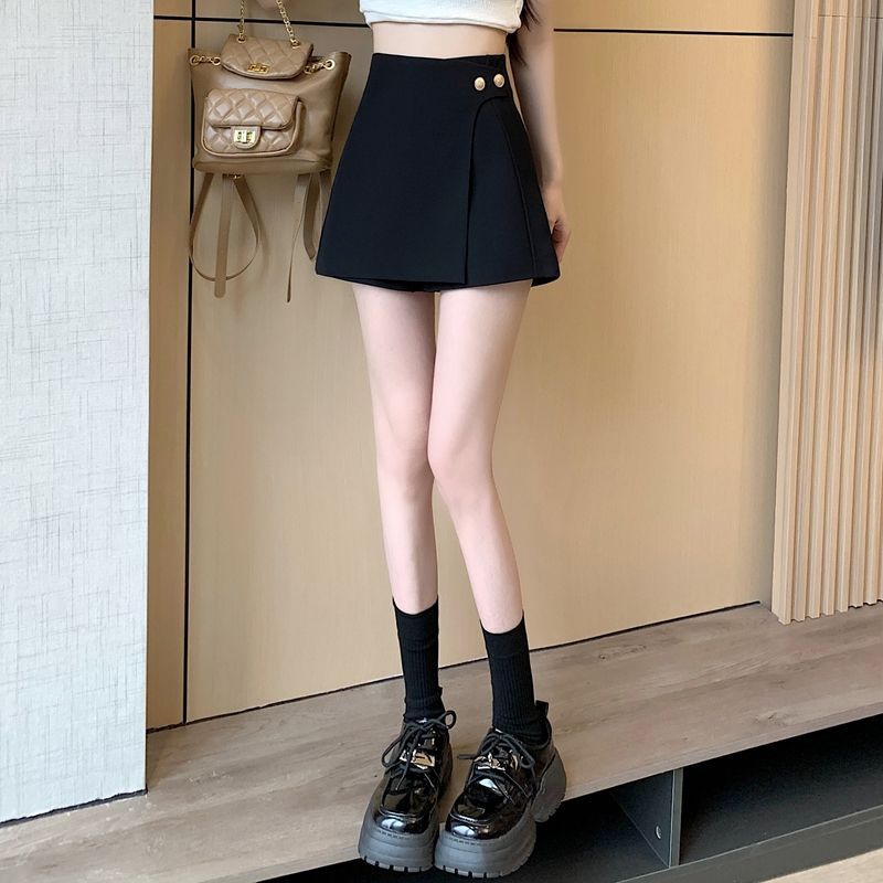 Picture of Irregular Wide-leg Suit Shorts Women's 2024 Summer New High Waist Slimming All-match Fashion A- shaped Pants Skirt