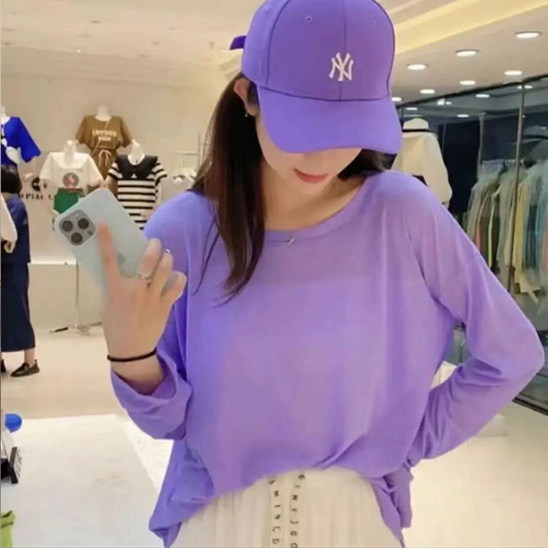 Picture of Blouse for Fat mm Women Thin Summer Korean Style Lazy Style Long-Sleeved Blouse Large Size Versatile Sun Protection Loose Ice Silk Lazy Style