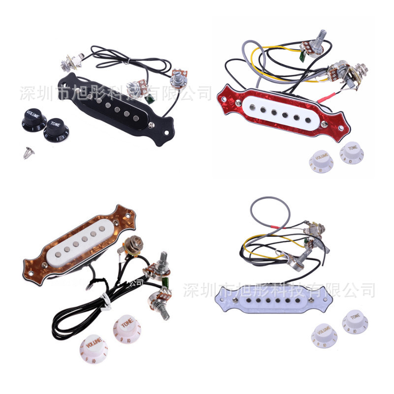 New foreign trade products acoustic guitar sound hole pickup 6 magnetic column 4 color 6 string acoustic guitar modified line
