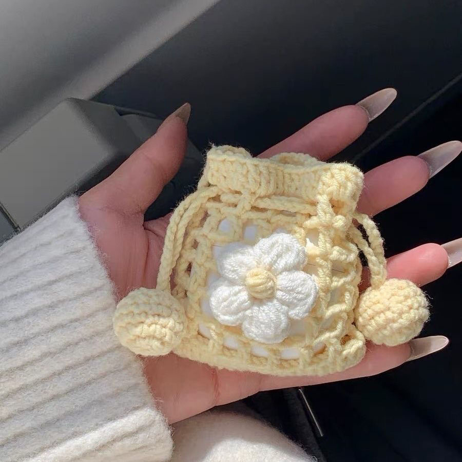 Small Flower Earphone Crochet Material Package Hand-Knitted DIY Gift Handmade Tiktok Xiaohongshu Same Style with Tutorial