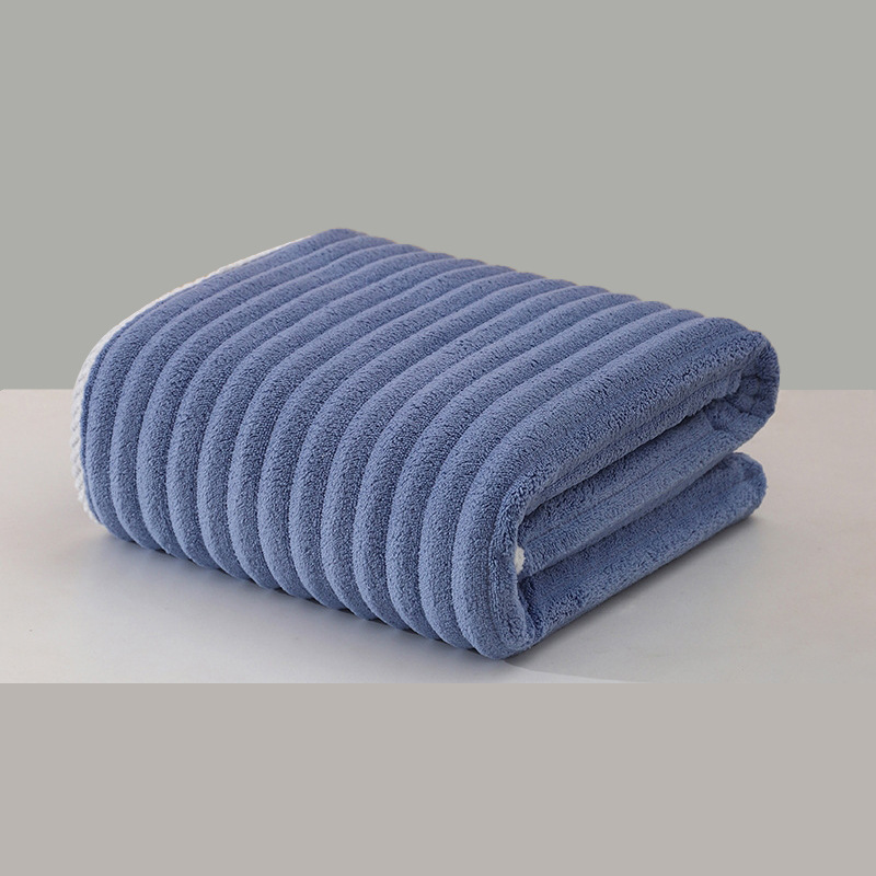 Picture of New Coral Velvet Cloud Plaid Towel, Water-Absorbent, Quick-Drying Candy Corduroy, Non-Shedding, Soft Edge-Wrapped Bath Towel