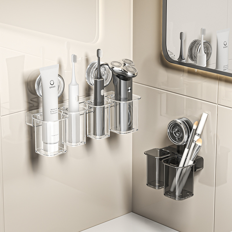 Suction Cup Electric Toothbrush Storage Rack Wall-mounted Non-perforated Dental Toothpaste Toothbrush Storage Rack for Toilet