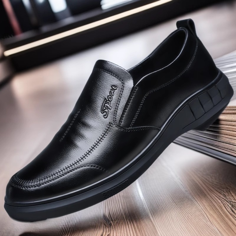 Summer Soft-Soled Leather Shoes for Men, Formal Wear, Comfortable and Breathable Casual Shoes, Trendy and Fashionable Business Men's Shoes, Breathable Loafers