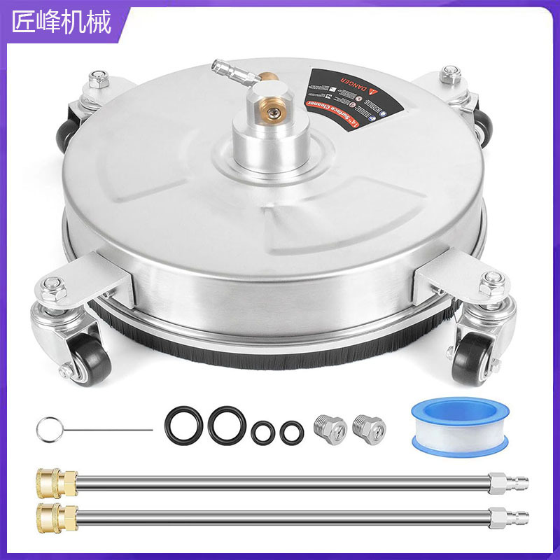 High Pressure Cleaning Machine Stainless Steel Floor Washing Plate 14inch 1/ 4inch Mobile 4-Wheel Surface Cleaner 4000Psi