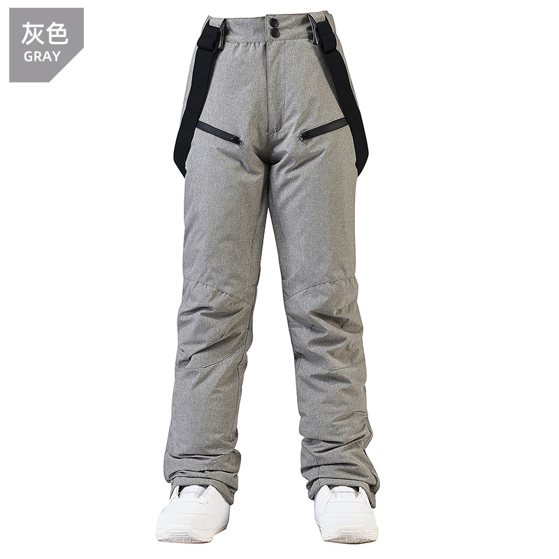 Picture of New Ski Pants Men's and Women's Strap Ski Pants Winter Windproof Waterproof Warm Thickened Snowboard Double Ski Pants