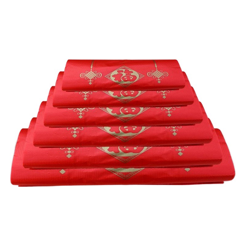 Quilt Bag with Double Happiness Character for Wedding Gifts, Thickened, Large Red Tote Vest Bag, Plastic Bag, Customizable, Biodegradable