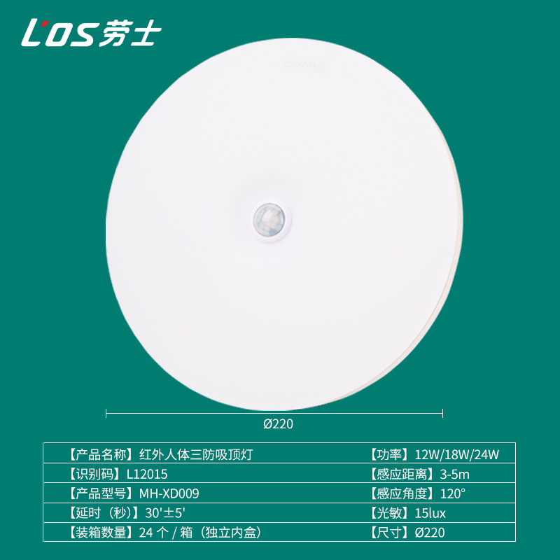Picture of Roushi Led Three-Proof Ceiling Light Waterproof Bathroom Balcony Hallway Corridor Bathroom Sensor Light Energy-Saving