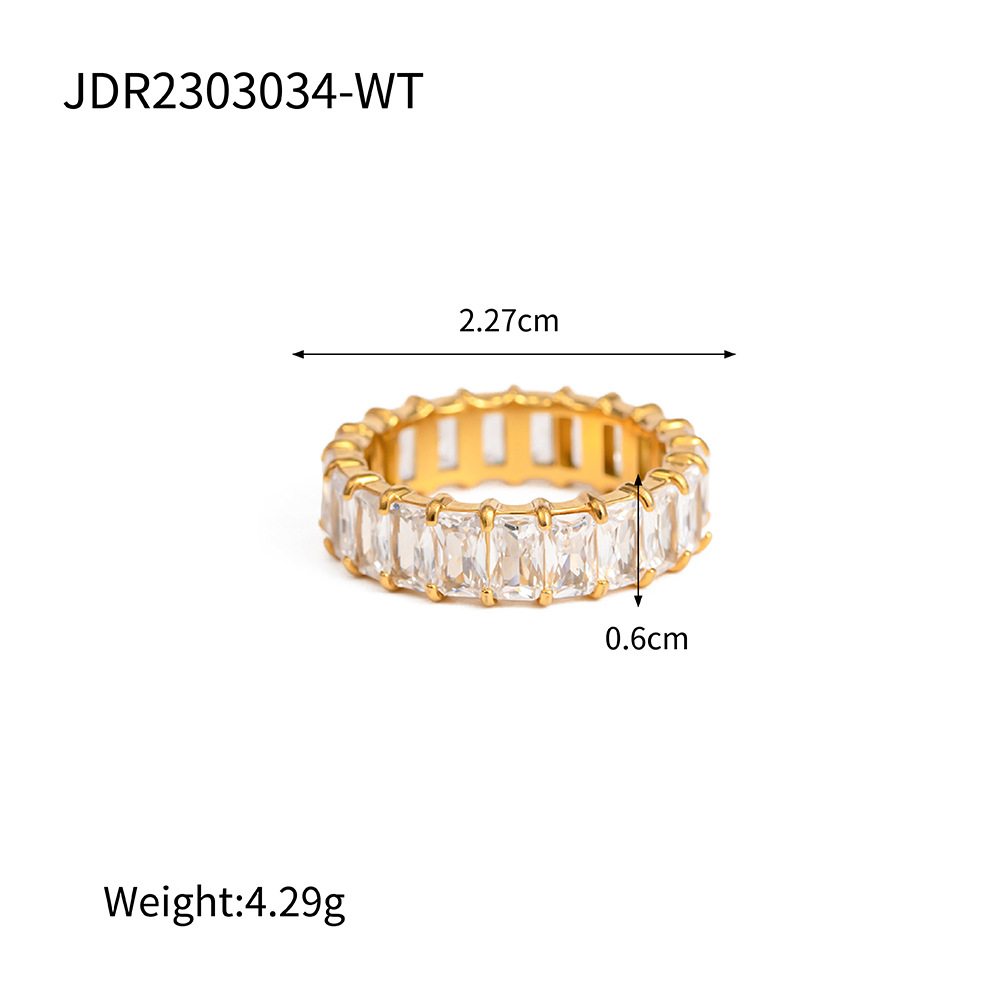 Picture of Jieding European and American titanium steel spring and summer stainless steel inlaid zircon ring cross-border trend does not fade niche jewelry wholesale