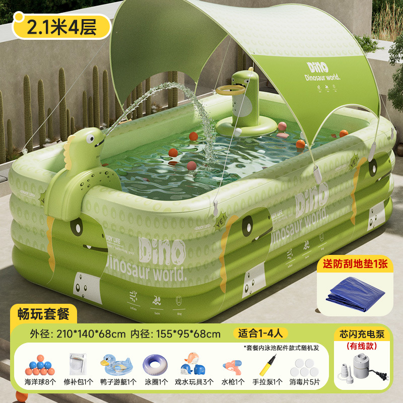 Picture of New Children's Home Outdoor Inflatable Swimming Pool Large Sun Protection Pool Thickened Environmentally Friendly Baby Swimming Pool