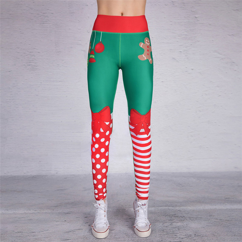 Picture of Wish Amazon cross-border new Christmas printing popular hip lifting high waist fitness sports leggings pencil pants for women