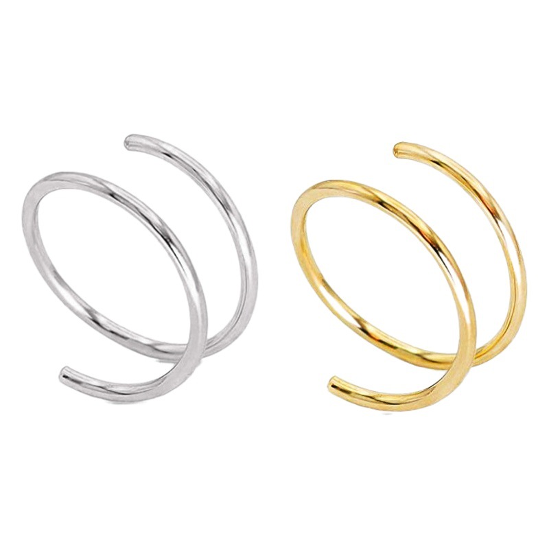 Stainless steel double spiral nose ring 8mm Amazon new double nose ring