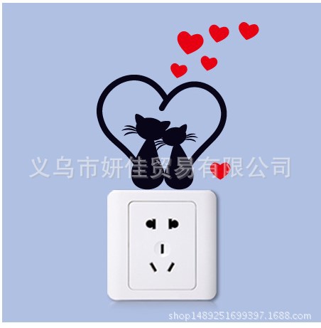 Picture of K Series Switch Stickers Wall Stickers Creative Kitten Laptop Living Room Bedroom Wall Random Stickers
