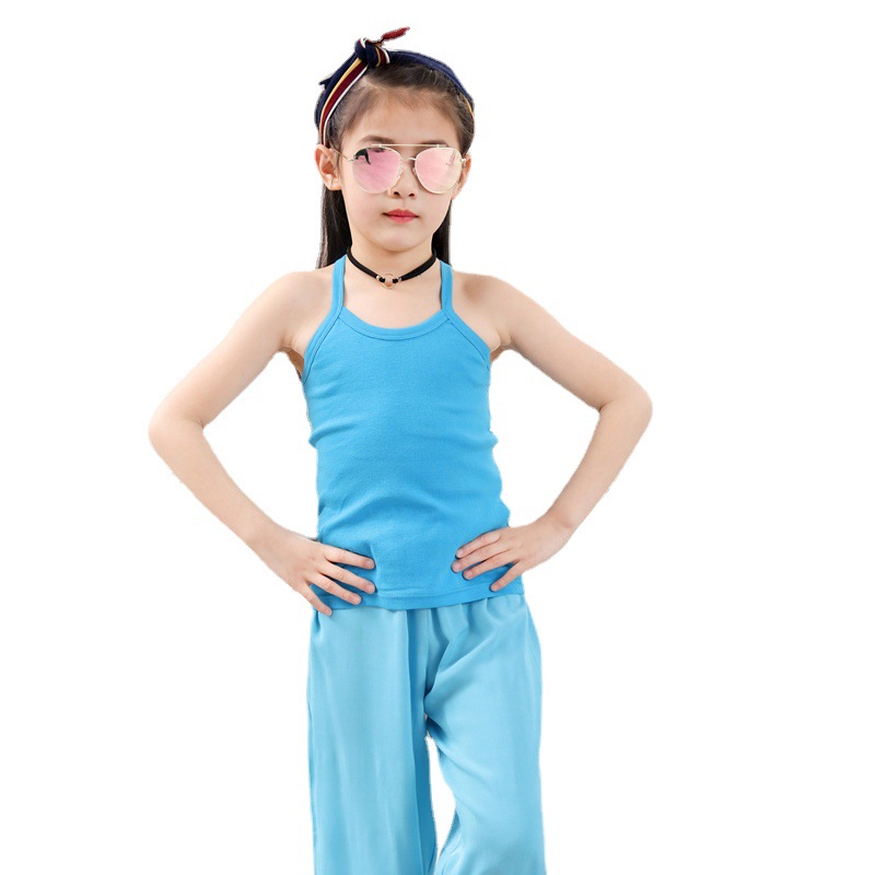 Picture of Children's Cotton Boys' I-shaped hurdle girls' small camisole children's underwear summer girls' bottoming shirt