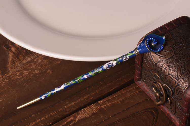 Picture of Chinese antique headdress hairpin cloisonne ladies hair clasp scenic explosion hair accessories wholesale