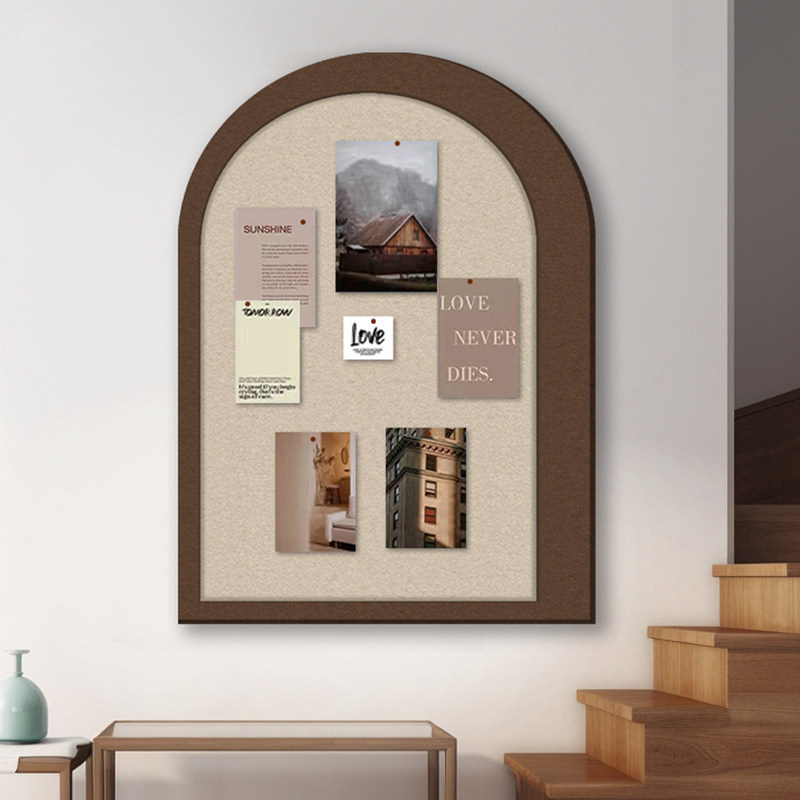 Arch-Shaped Photo Wall Background Wall Stickers Felt Board Cork Board Message Board Photo Wall Display Board Entrance Wall Decoration