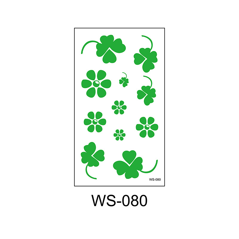 Picture of Cross-border Source Waterproof Sweat Green Hat Clover Face Irish Day Sticker St Patrick's Day Tattoo Sticker
