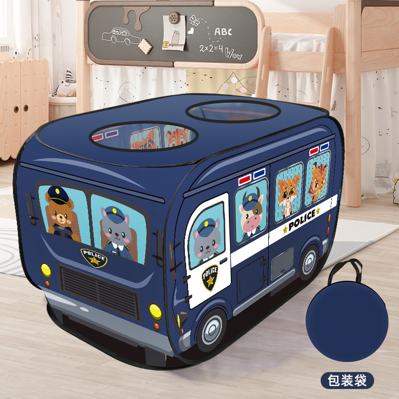 Picture of Children's cartoon bus indoor tent automatic pop-up skylight tent outdoor picnic toy Interactive Game House