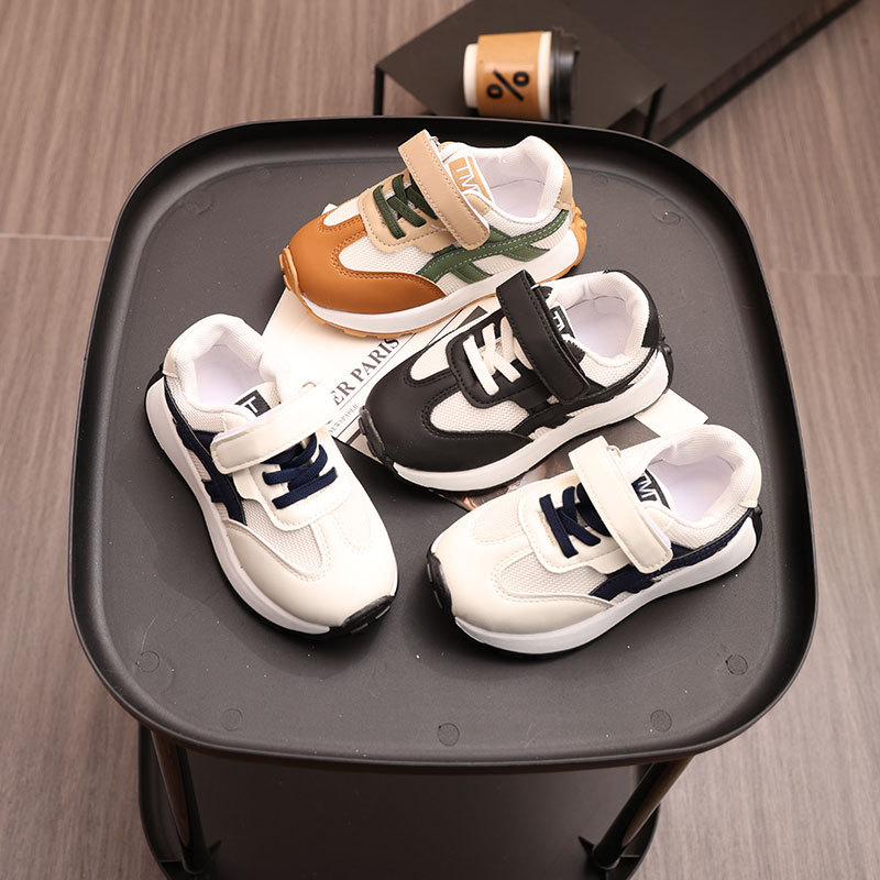 Children's spring and autumn casual sneakers, boys' shoes, 4-7 year olds, running shoes, girls' fashion velcro, single shoes, children's shoes