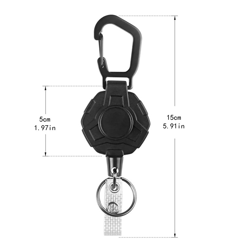 Picture of Amazon retractable easy pull buckle heavy duty coated steel wire rope outdoor fish fishing key chain anti-lost easy pull in stock