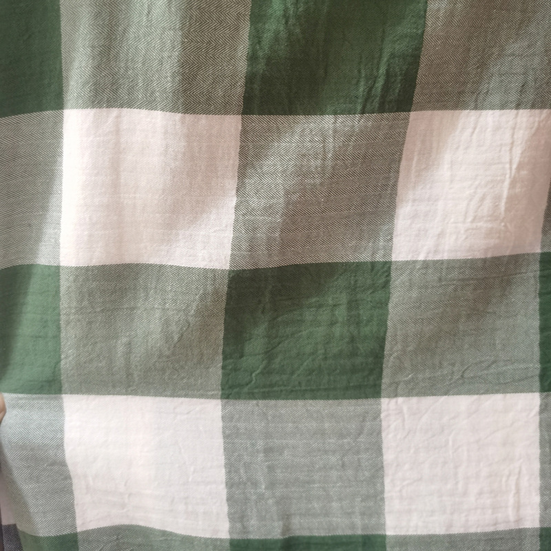 32 herringhead twill wash cotton bedding fabric first dyed after weaving all cotton striped fabric plaid fabric wholesale