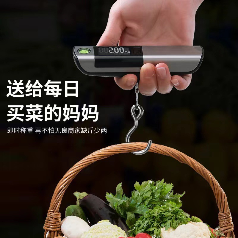 Picture of Portable Digital Lcd Luggage Scale 50kg with Horizontal Bubble Tape Measure Multi-Purpose Digital Satchel Scale