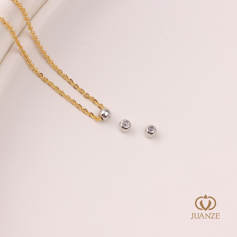 Picture of Bag gold color belt hanging without hanging silicone plug positioning adjustment round bead spacer handmade DIY hand necklace material accessories