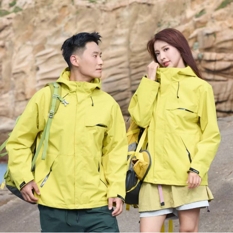 Luo Tuo's same jacket, women's three-in-one jacket, men's jacket, windproof and waterproof, warm mountaineering clothes, work clothes